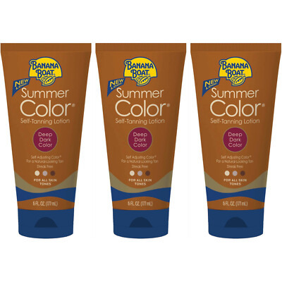 3 Pack Banana Boat Summer Color Self-Tanning Lotion, Deep Dark Color 6oz Each | eBay US