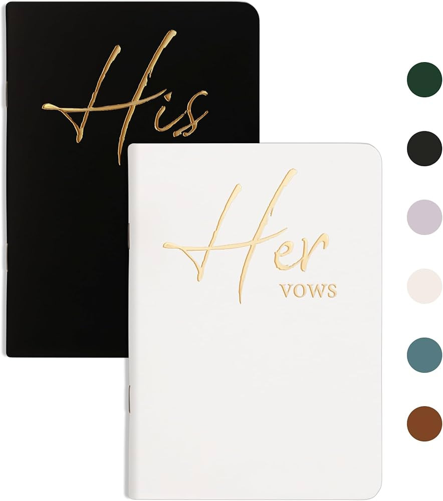 Taja Vow Books His and Hers, Wedding Vow Books with Gold Foil Lettering, Perfect Wedding Ceremony... | Amazon (US)