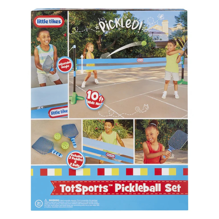 Little Tikes TotSports Pickleball Set, Includes 2 Paddles, 2 Balls, & Net, Ages 3+, Blue | Walmart (US)
