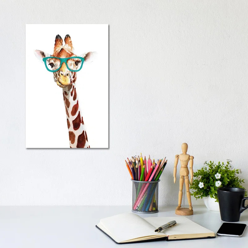 Hipster Giraffe by Allison Gray - Print on Canvas | Wayfair North America