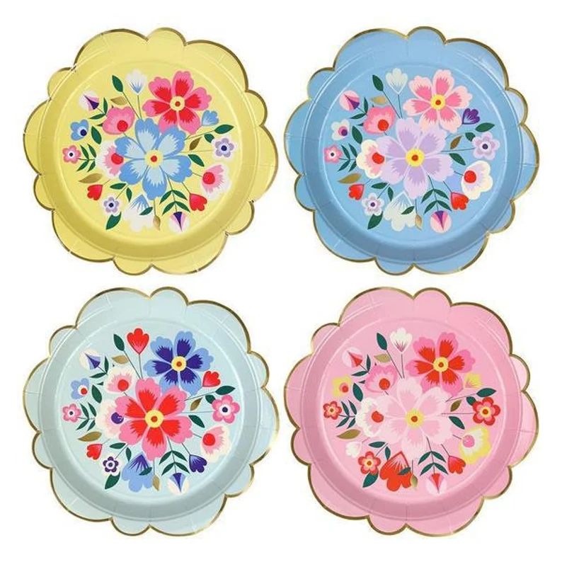Bright Floral Kashmiri Party Plates, Napkins & Cups | Etsy (US)
