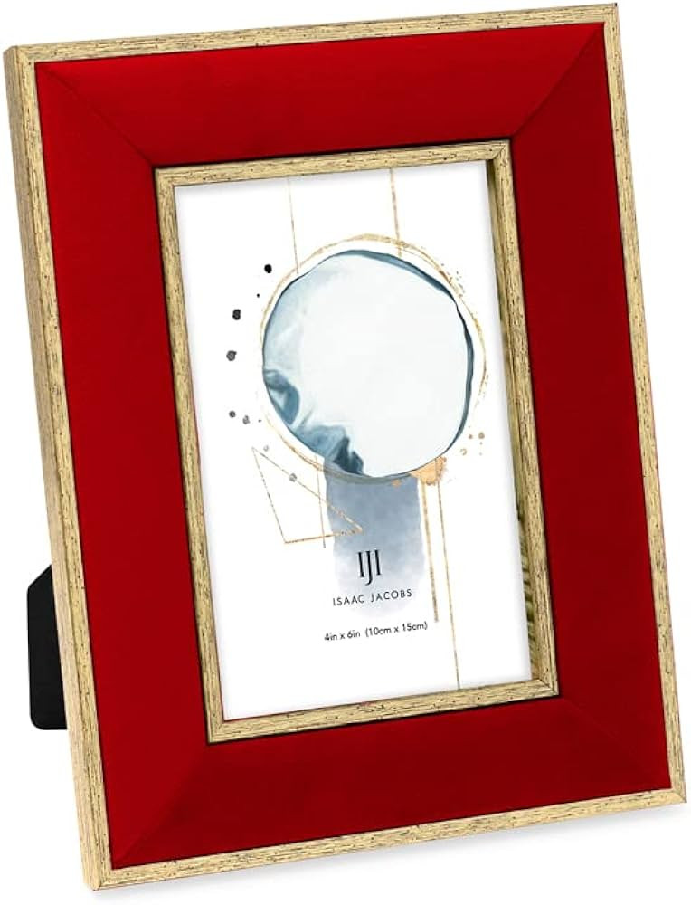 Isaac Jacobs Velvet Picture Frame with Metallic Gold Double Border, Photo Frame, Horizontal & Ver... | Amazon (US)
