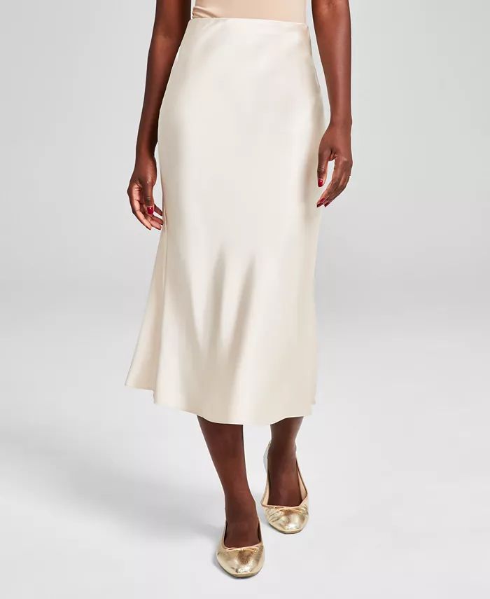 Women's Satin Midi Skirt, Created for Macy's | Macy's