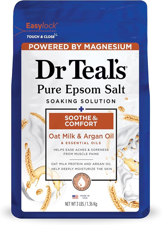 Dr Teal's Epsom Salt Magnesium Soak, Soothe & Comfort with Oat Milk & Argan Oil, 3 lbs | Amazon (US)