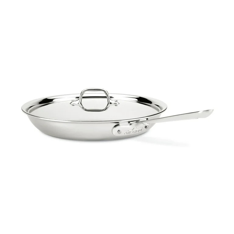 All-Clad D3 Stainless 3-Ply Bonded Cookware, Fry Pan with Lid, 12 inch | Walmart (US)