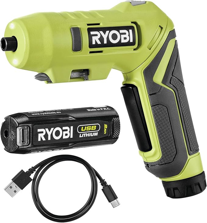 Ryobi ONE+ Cordless Screwdriver with Swivel Handle 4V (1x 2.0Ah) | Amazon (US)