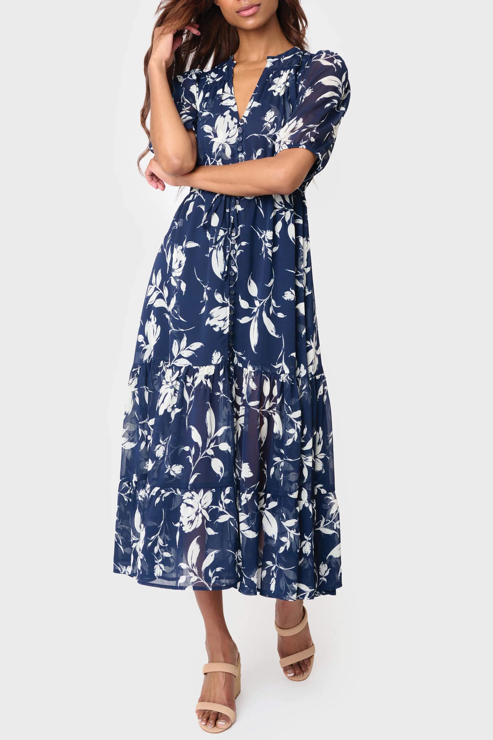 Kira Drawstring Midi Dress | Gibson