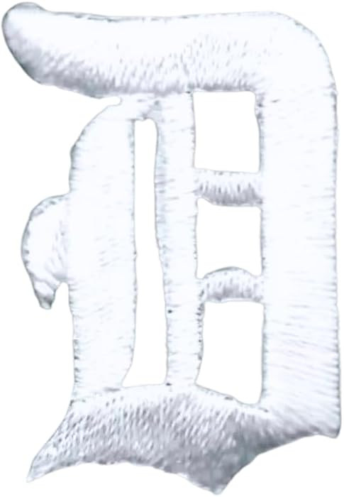 KALINEY English Letter D Iron On Patch for Clothes, White Old Alphabet 1 1/8 Inch H Embroidered P... | Amazon (US)