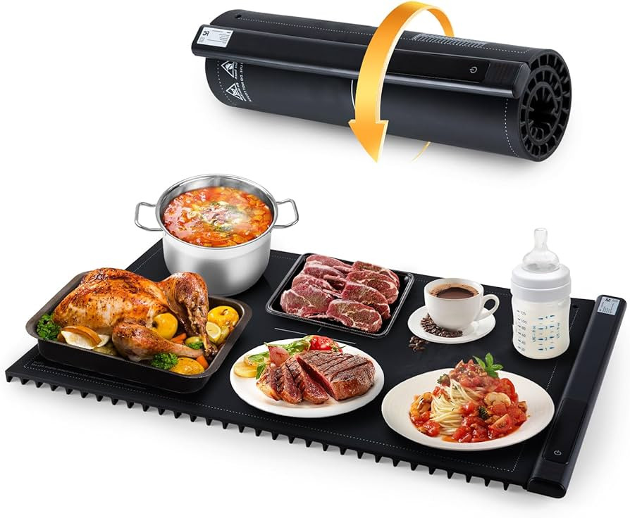 Food Warming Mat for food, Electric Warming Tray with 17 Temp Setting, 3 Hours Timer, Full-Surfac... | Amazon (US)