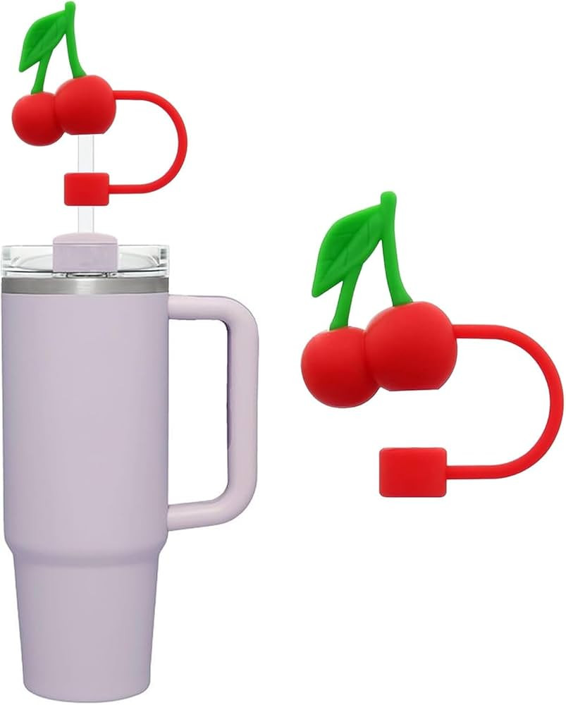 Red Cherries Silicone Straw Cover for 10mm Straw Covers Cap for Stanley Cup Accessories, for Stan... | Amazon (US)