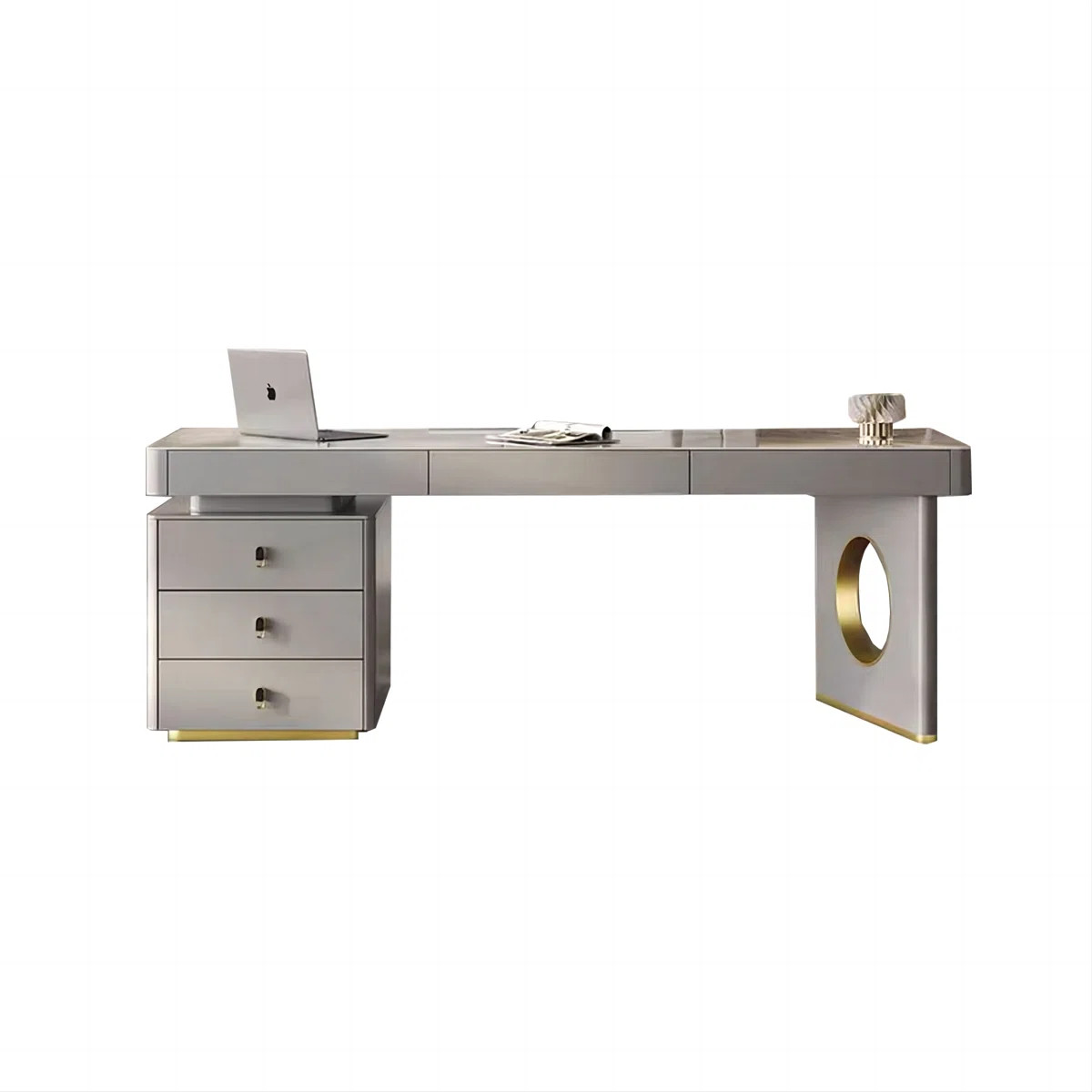 Metal Base Executive Desk with Power Outlet | Wayfair North America