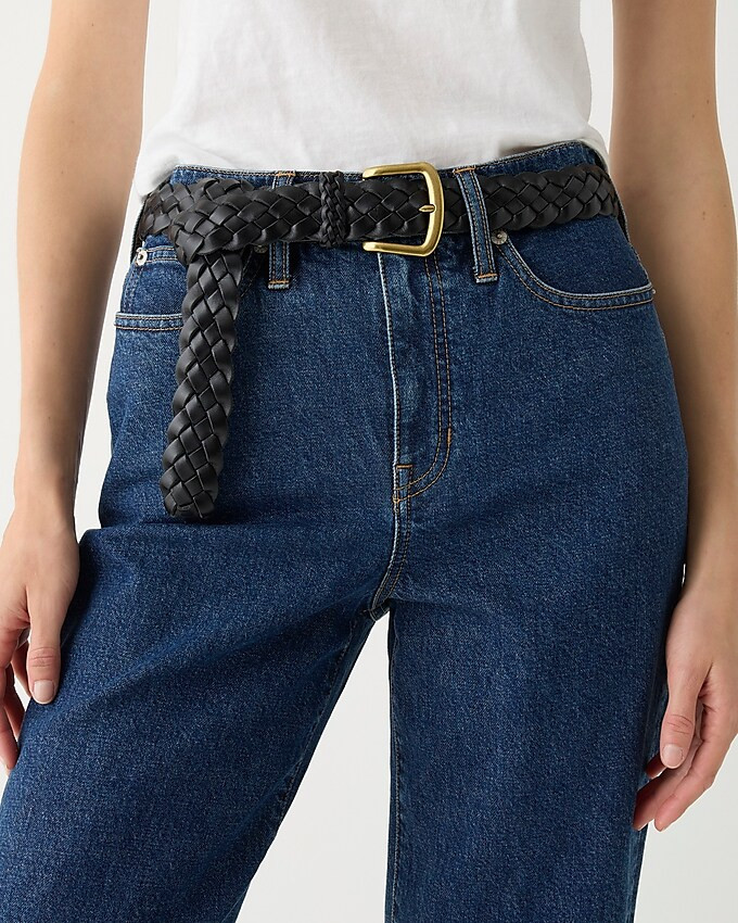 Long braided Italian leather belt | J. Crew US
