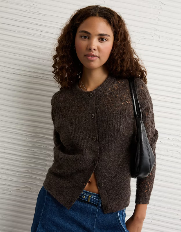 AE Knit Lace Cardigan | American Eagle Outfitters (US & CA)