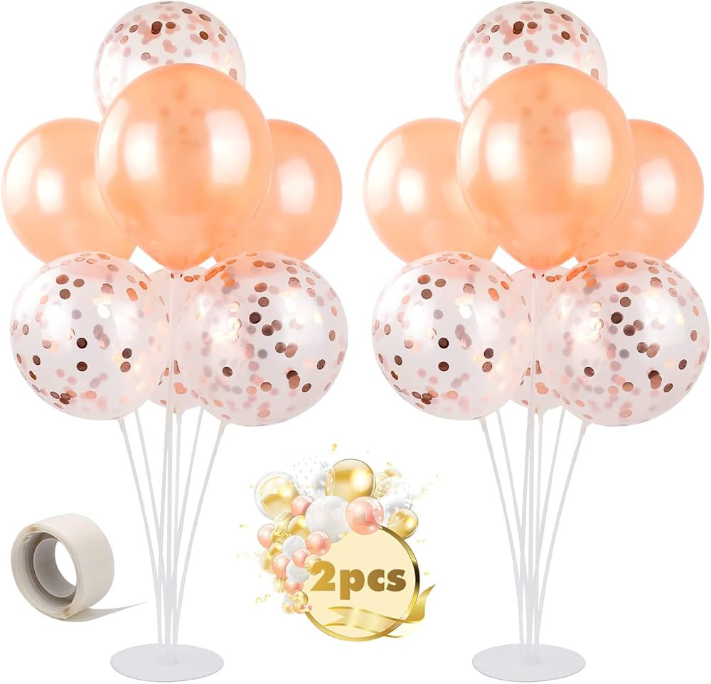 Balloon Stand Kit - Tinabless 2 Sets of Clear Table Desktop Balloon Holder with 7 Balloon Sticks,... | Amazon (CA)