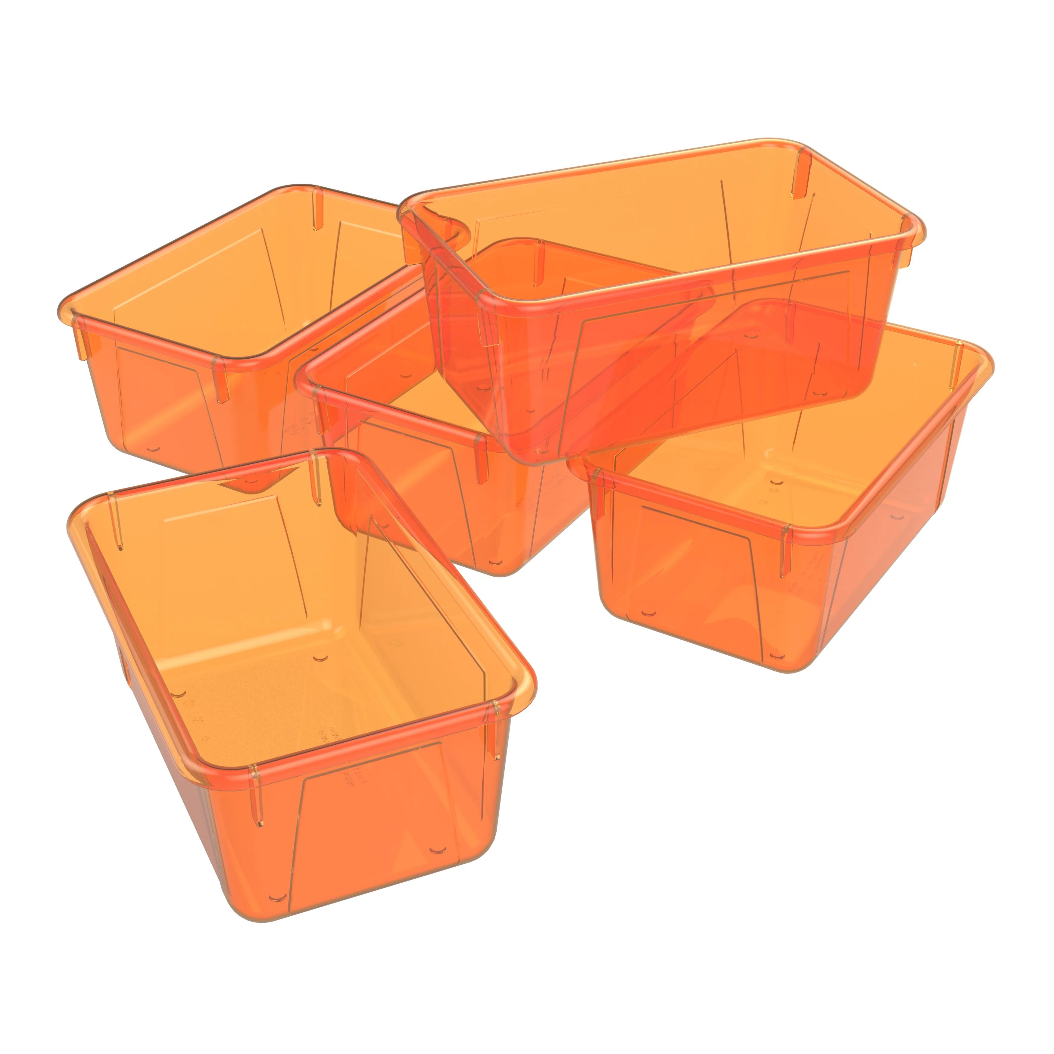 Storex Plastic Cubby Bin, Kids' Craft and Supply Storage, Candy Orange, 5-Pack | Walmart (US)