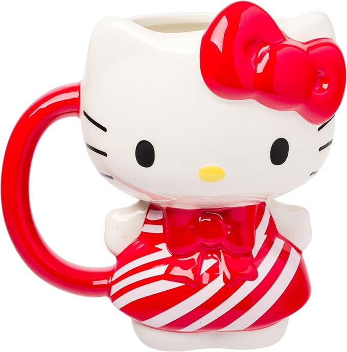 Silver Buffalo Hello Kitty Holiday Tree Dress Full Body 3D Sculpted Ceramic Mug, 20-Ounces | Amazon (US)