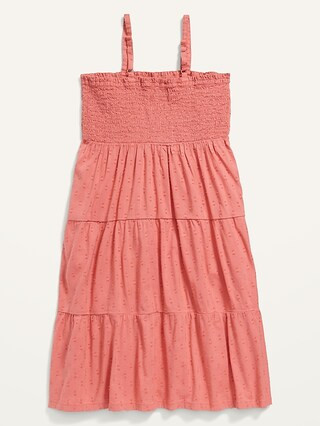 Sleeveless Clip-Dot Tiered Swing Dress for Girls | Old Navy (US)