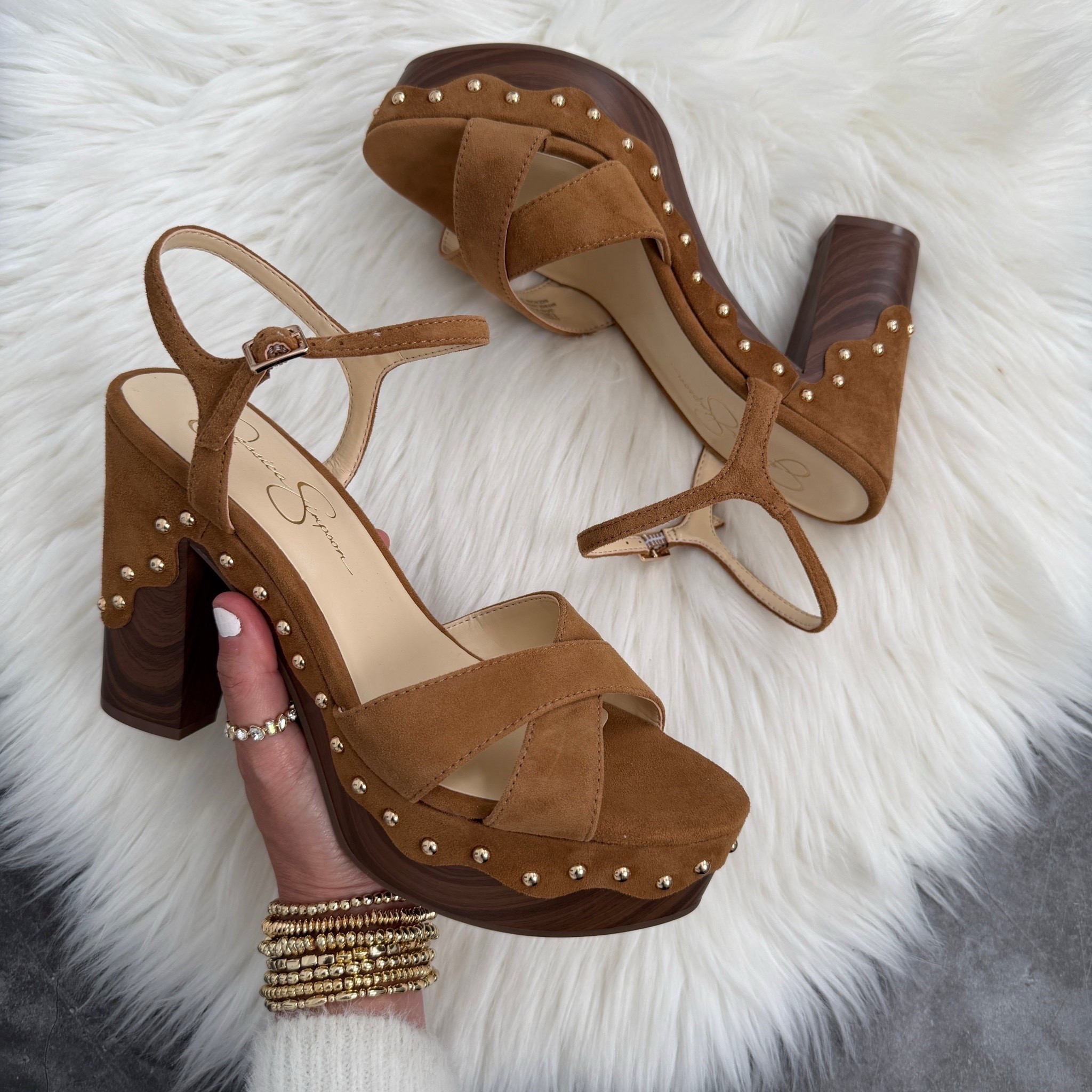 Jessica Simpson samintia ankle strap platform sandal runs true to size and comes in 3 colors 