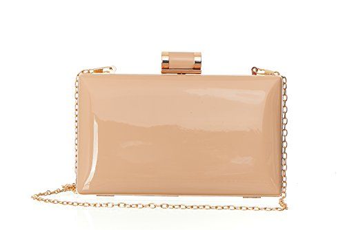 ROXX Faux Patent Leather Candy Clutch Women's Shiny Solid Patent Rectangular Box Clutch with Top Cla | Amazon (US)