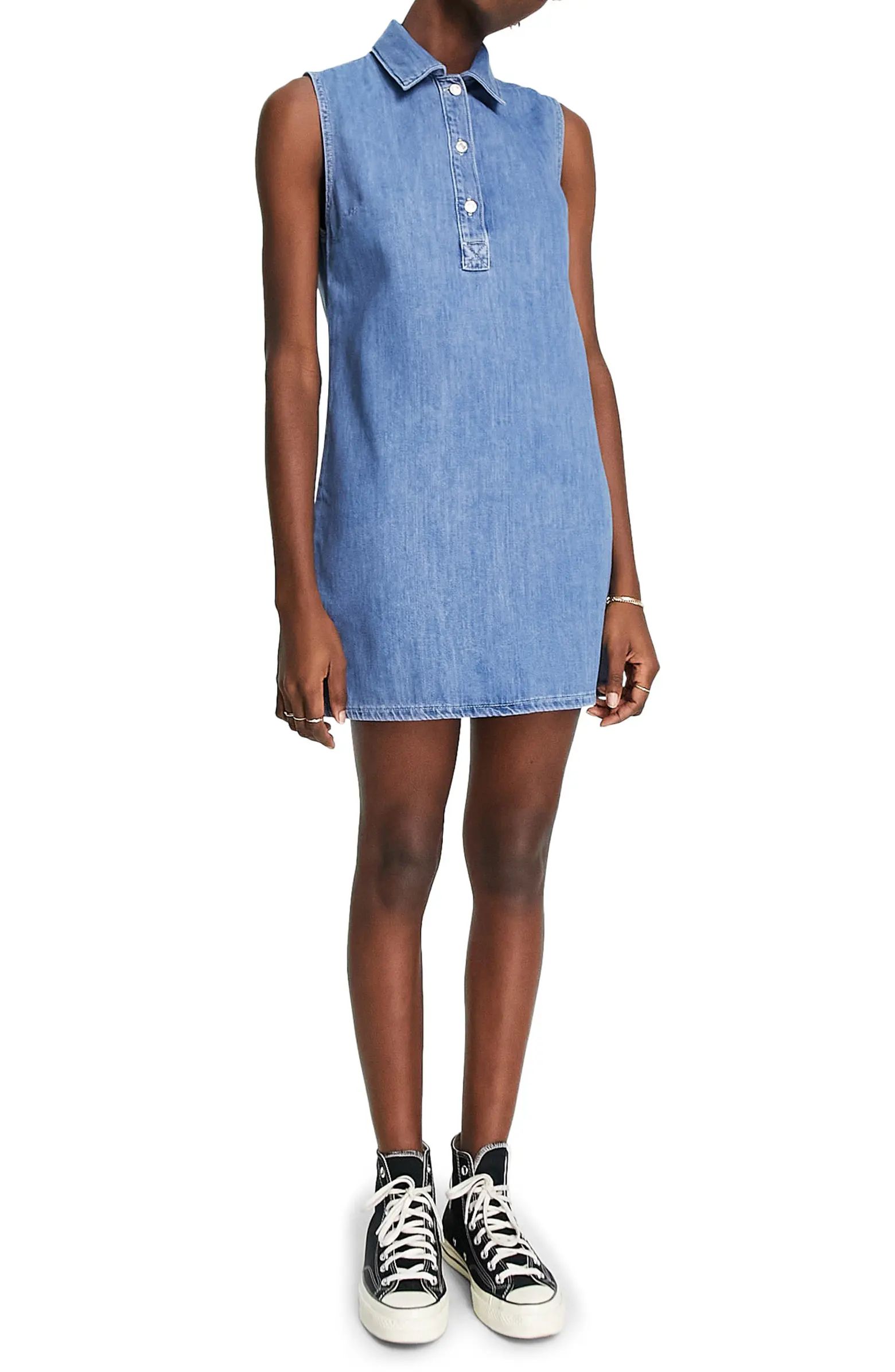 Women's Cotton Denim Polo Dress | Nordstrom