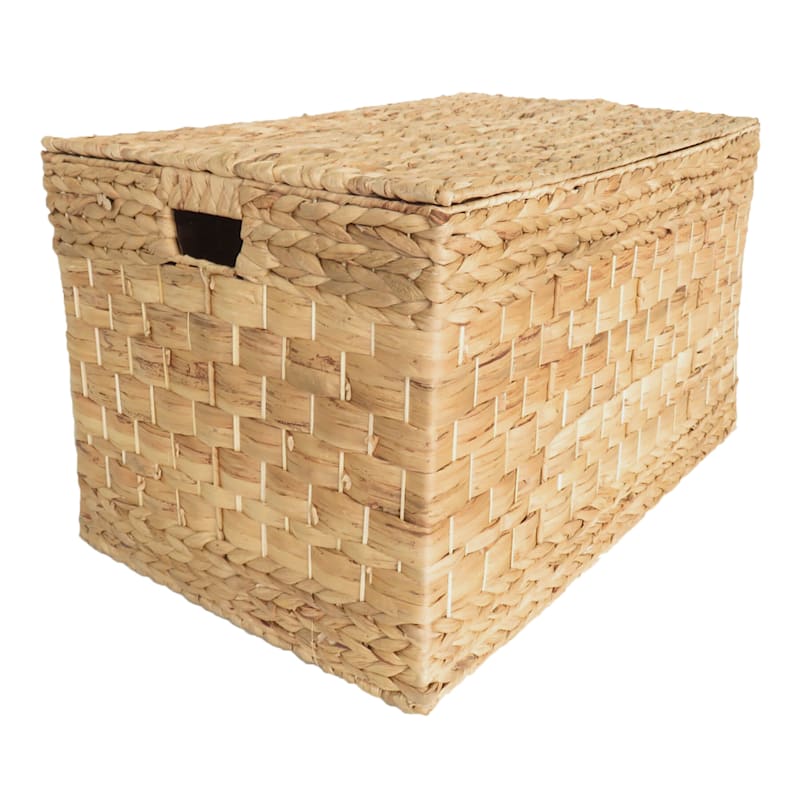 Water Hyacinth Storage Trunk with Flat Lid, Medium | At Home