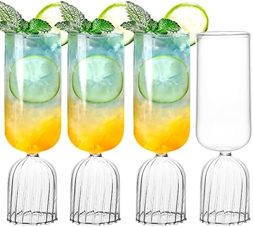 Wine Glass Cocktail Glasses 210ml Pack of 4 Creative Clear Cups Champagne Flutes for Cocktail Jui... | Amazon (US)