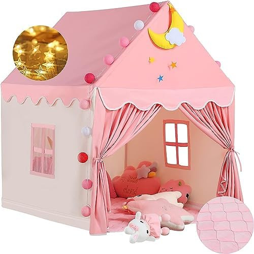 SISTICKER Kids Play Tents for Girls Large Fairy Playhouse for Kids Princess Castle Tent Gift Toys... | Amazon (US)
