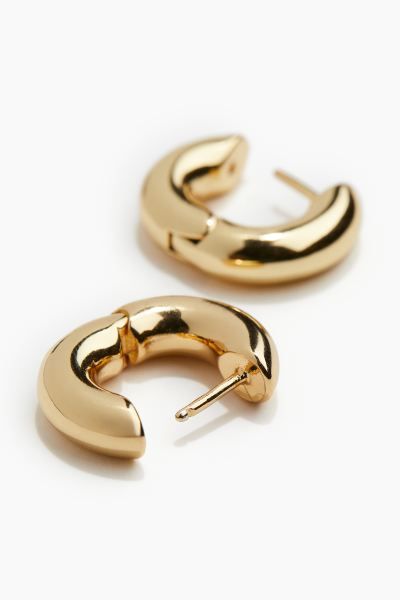 Gold-plated Hoop Earrings - Gold-colored - Ladies | H&M US | H&M (US + CA)