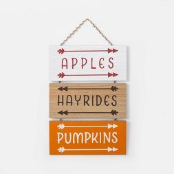 Harvest Pumpkins/Apples/Hayrides Hanging Wall Sign - Spritz™ | Target