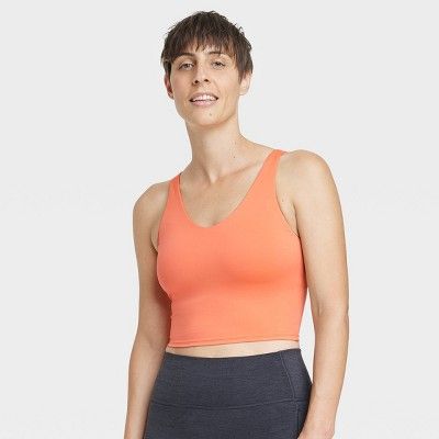 Women's Light Support V-Neck Cropped Sports Bra - All in Motion™ | Target