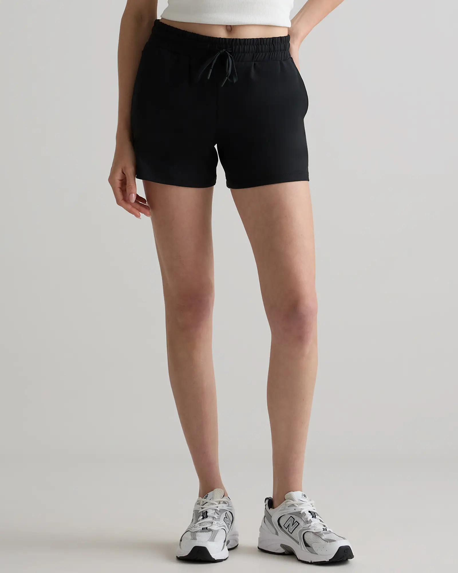 Black Flowknit Mid-Rise Short | Quince