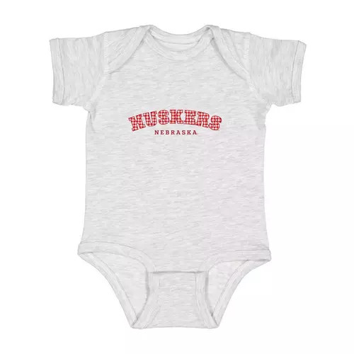 USCAPE Baby Nebraska Cornhuskers Gingham Onesie | Scheels Sports