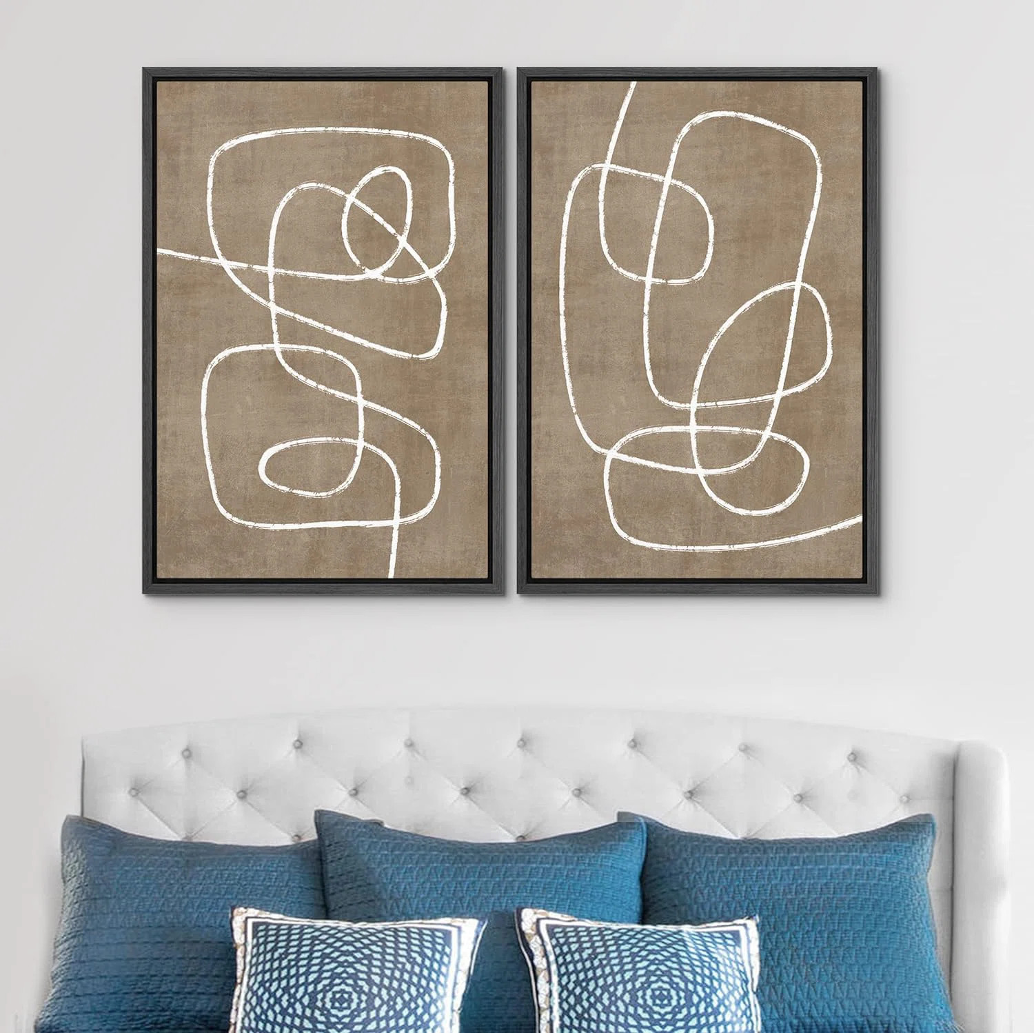 Linear Geometry " Geometric Mid-Century Spiral Collage " 2 - Pieces | Wayfair North America