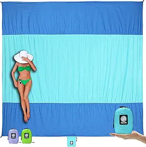 Wekapo Sand Free Beach Blanket, Extra Large Oversized 10'X 9' for 7 Adults Beach Mat, Big & Compa... | Amazon (US)
