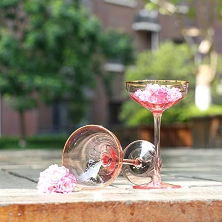 REAWOW Champagne Coupe Dessert Cup Classic Tower Design Crystal Glasses Creative Unique Gift Set ... | Amazon (US)