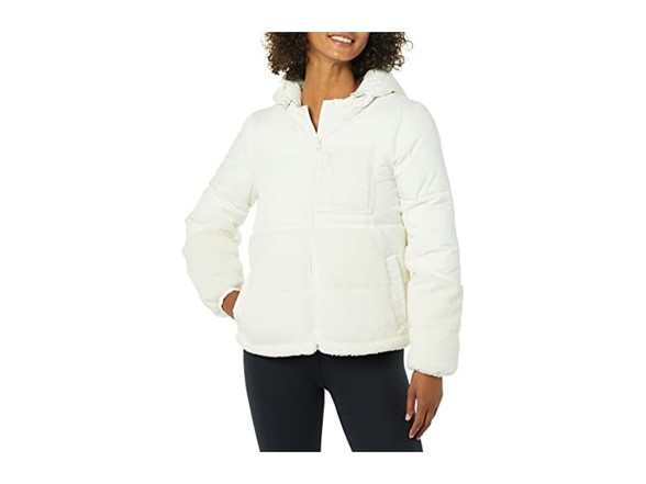 Amazon Essentials Womens Sherpa Hooded Puffer - $19.99 - Free shipping for Prime members | Woot!