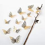 FOMTOR 3D Butterfly Wall Decals Gold Butterfly Decorations Wall Stickers for Kitchen Bedroom Bathroo | Amazon (US)