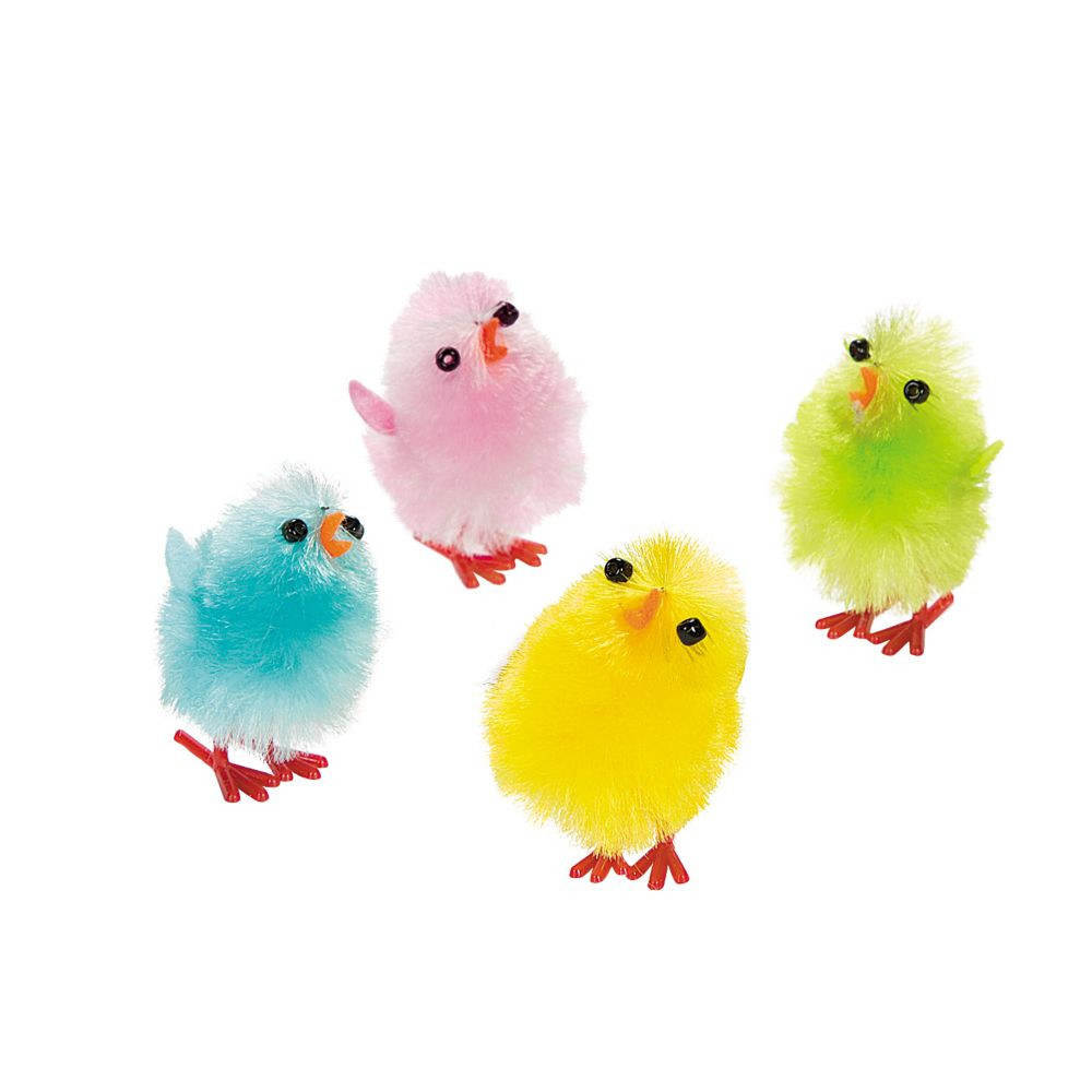 36 Pc ""x1"" Mini Colorful Chenille Baby Chicks | Oriental Trading Company