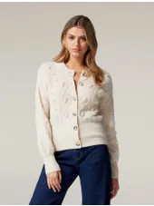Leoni Cable Pom Pom Knit Cardigan | Ever New (CA)