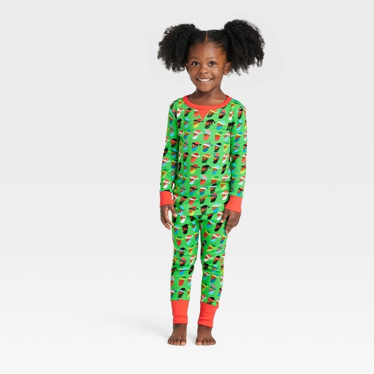 Toddler Multi Santa Print Matching Family Pajama Set - Wondershop™ Green | Target