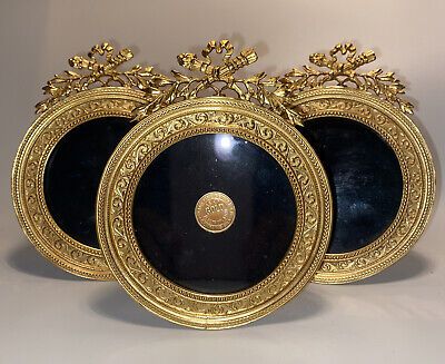Elias Ornate Fine Pewter 18K Gold Electroplated round frame 4” BEAUTIFUL Box 3-A | eBay US