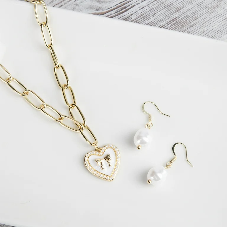 Cousin DIY Heart and Pearl Dangle Charms, Jewelry Making, Adult, Gold, 6 Pc. | Walmart (US)