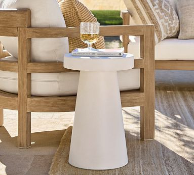 Pomona Concrete Round Outdoor Side Table (12") | Pottery Barn (US)
