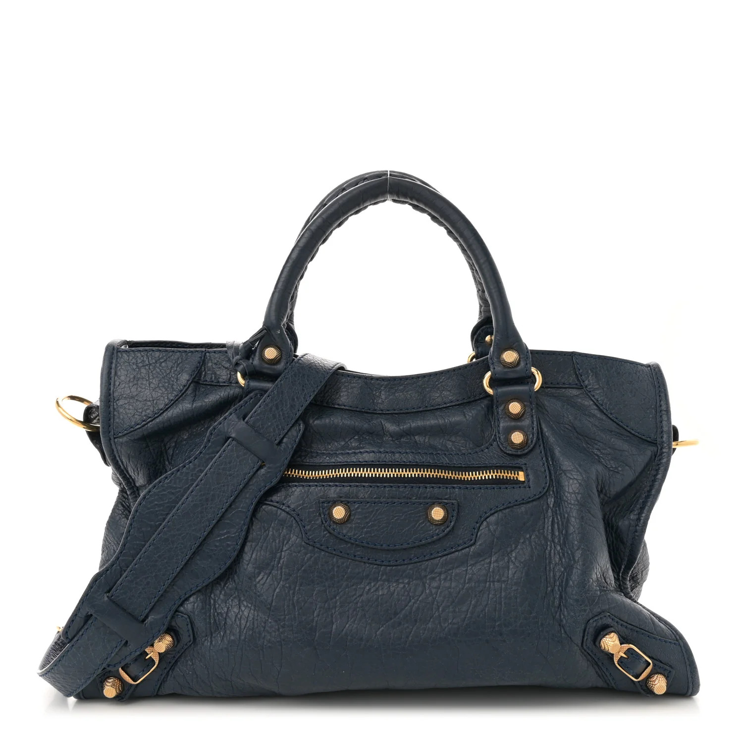 Agneau Giant 12 Gold Hardware City Bleu Obscur | FASHIONPHILE (US)