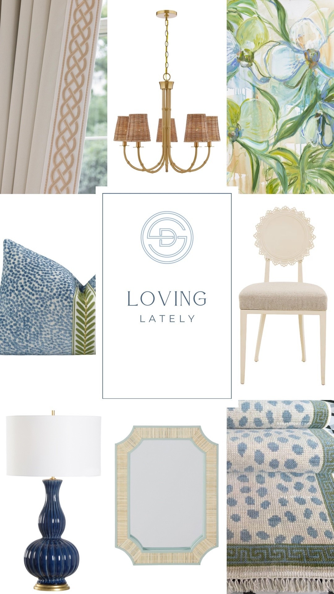 Loving these classic grandmillennial home decor finds - perfect for a classic blue and green living room design. 

Etsy art, colorful art, god accent mirror, curtains with trim, neutral accent chair, blue throw pillow, colorful accent pillow, blue lamp, grandmillennial living room design, grandmillennial home decor, affordable home decor, classic living room 

#LTKHome #LTKSaleAlert