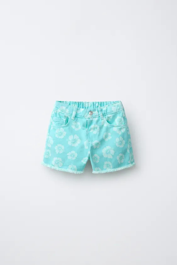 FLORAL MOM FIT TWILL SHORTS | Zara US