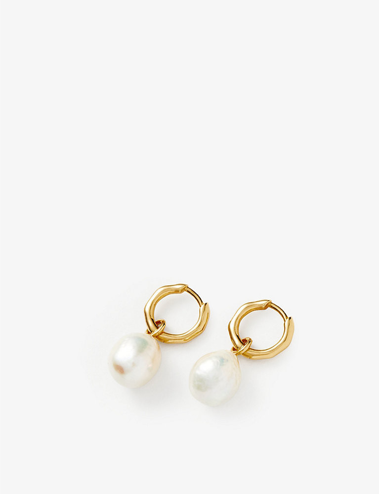 Baroque Pearl Organic recycled 18ct yellow gold-plated vermeil sterling-silver and pearl earrings | Selfridges