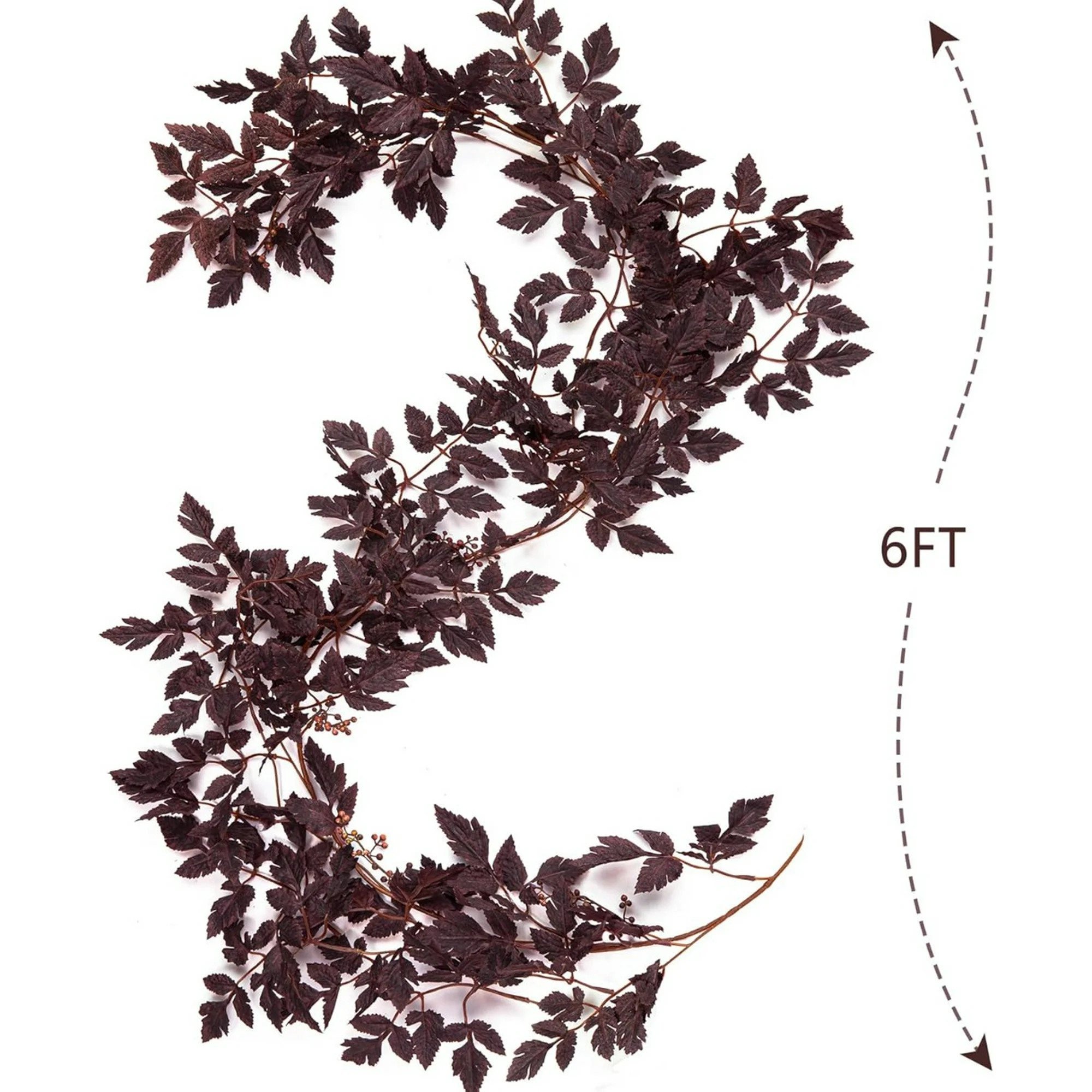 2 - Piece 6 Ft Plum Cimicifuga Seeded Garlands Set - Elegant Neutral Faux Leaves Fall Decor for H... | Walmart (US)