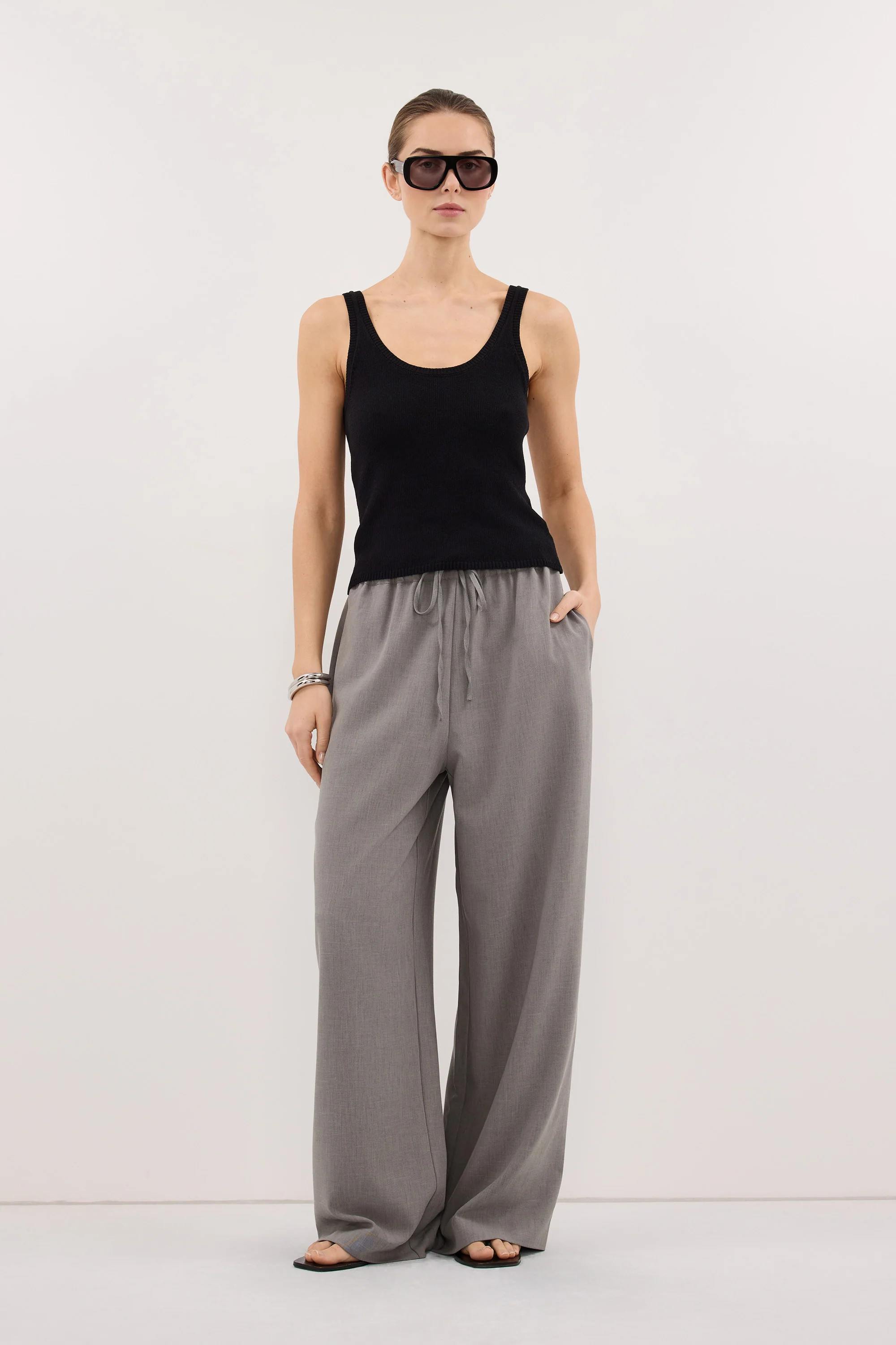 BRIGETTE BLACK KNIT TANK | DISSH