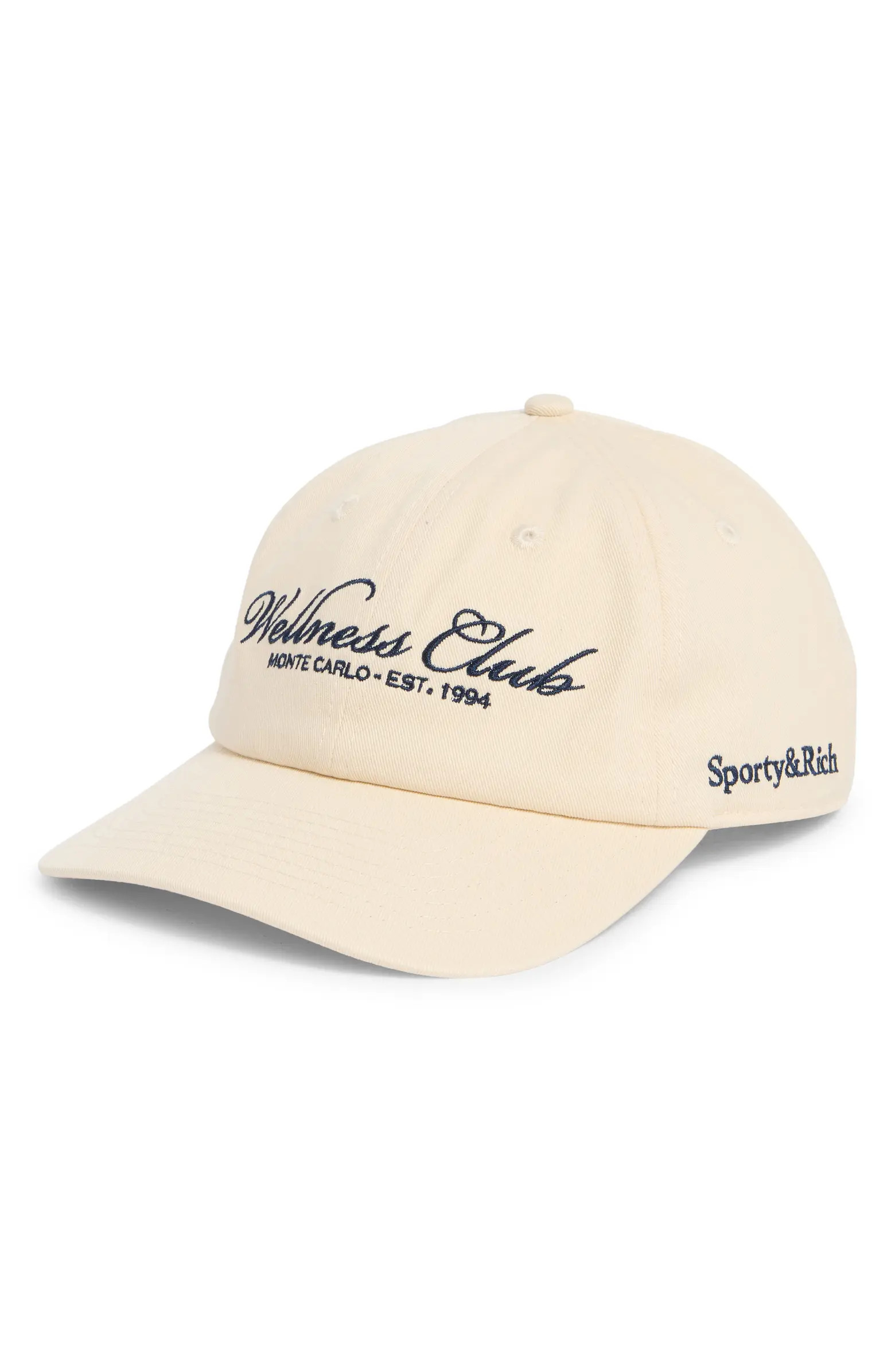 Sporty & Rich Wellness Club Embroidered Cotton Twill Baseball Cap | Nordstrom | Nordstrom
